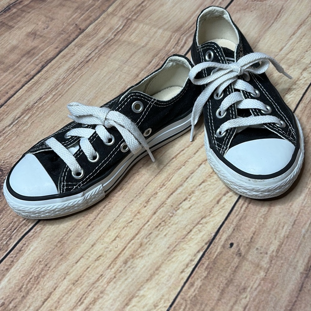 CONVERSE ALL STAR Low Top Tie Laces Black Kids Size 10.5